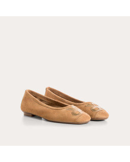 Hopa leather ballerinas velvet/gloss