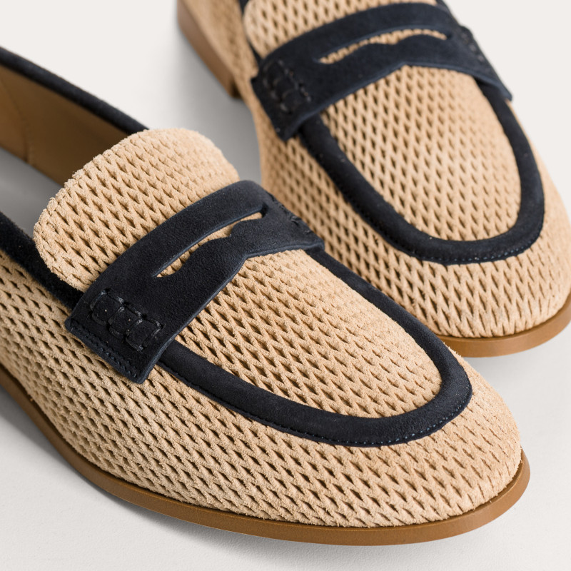 Loafers Florine in bicolored perforated suede
