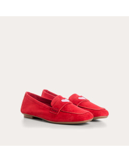 Mocassins Hymnia in velvet leather with embroidered heart