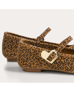 Mary Janes Hamor in suede leopard printed