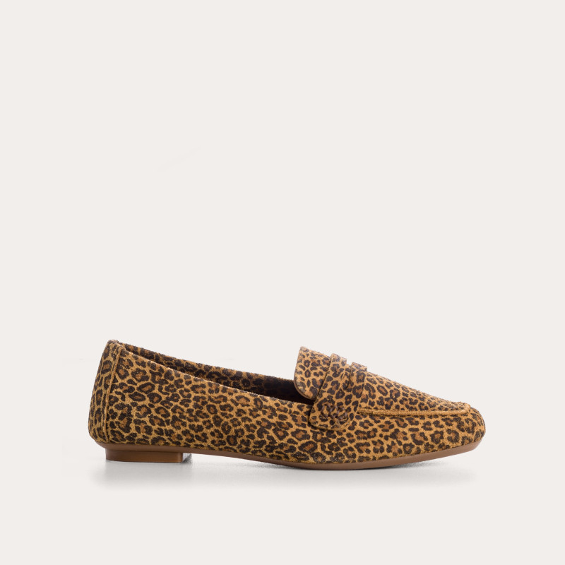 Hema mini leopard suede loafers | Reqins