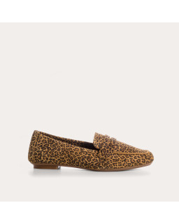 Hema mini leopard suede loafers | Reqins
