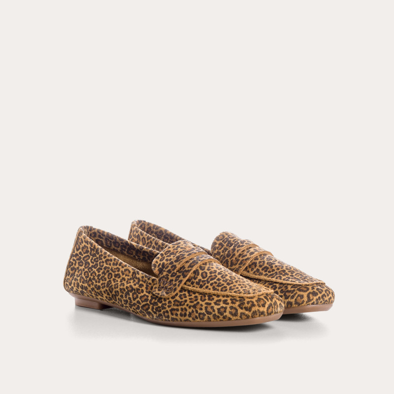 Hema mini leopard suede loafers | Reqins