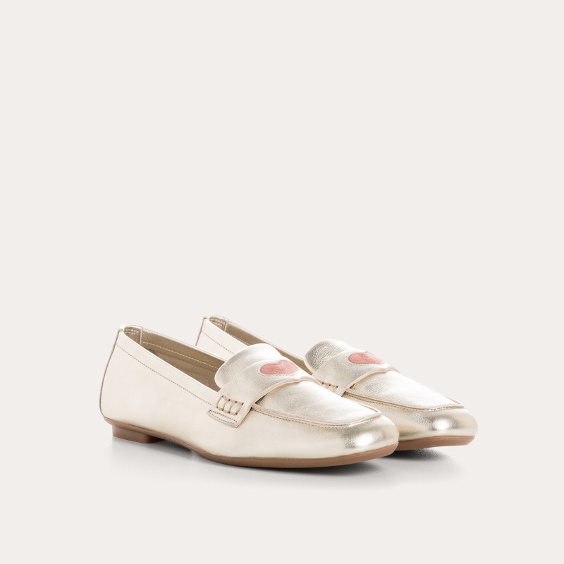Loafers Golden hymnia with embroidered heart