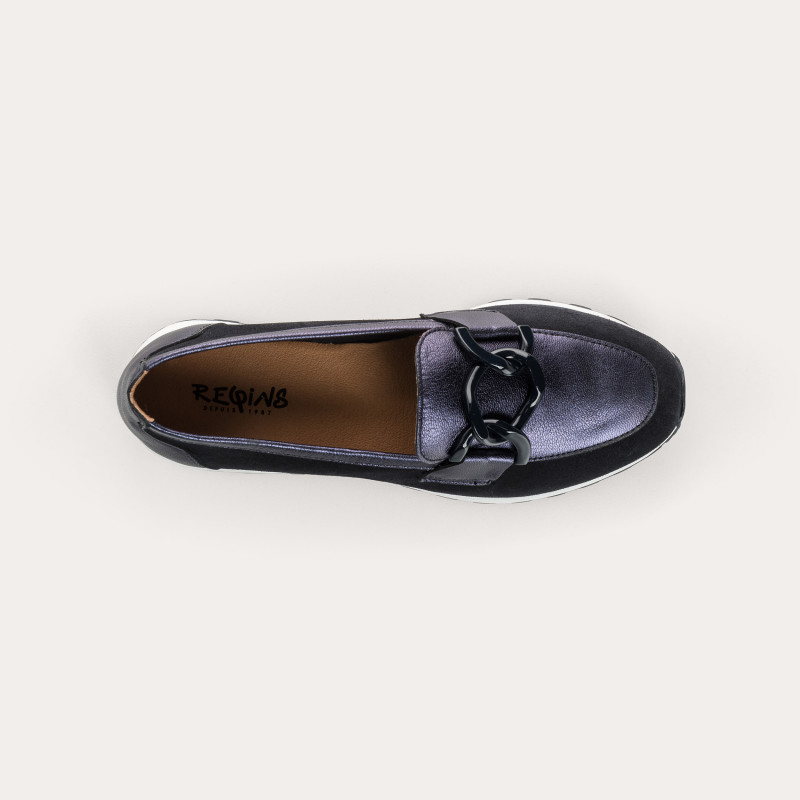 Mocassins Prianka Cuir Velours & Eclat - Chic | Reqins