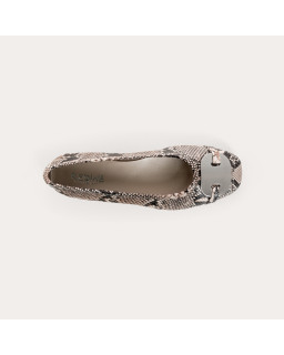 Hermes printed leather python ballerinas
