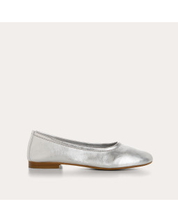 Clea ballerinas in metallic leather with round toe
