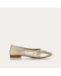 Clea ballerinas in metallic leather with round toe