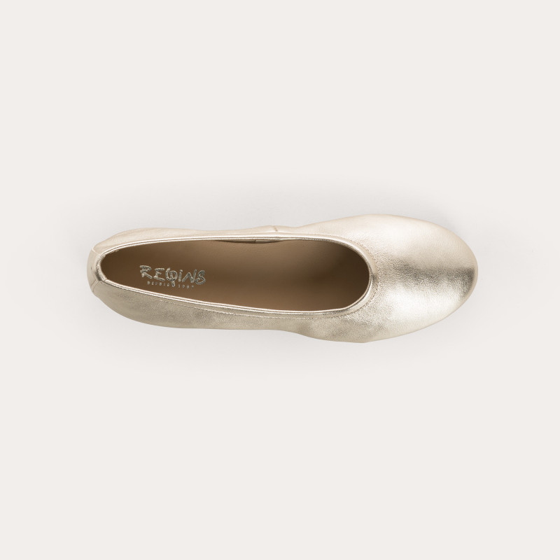 Ballerines Clea en cuir métallisé à bout rond | Reqins