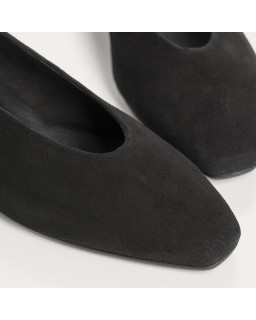 Ballerines à talons Favorite noir en cuir velours | Reqins