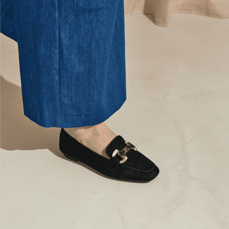 Hevano Velvet leather loafers