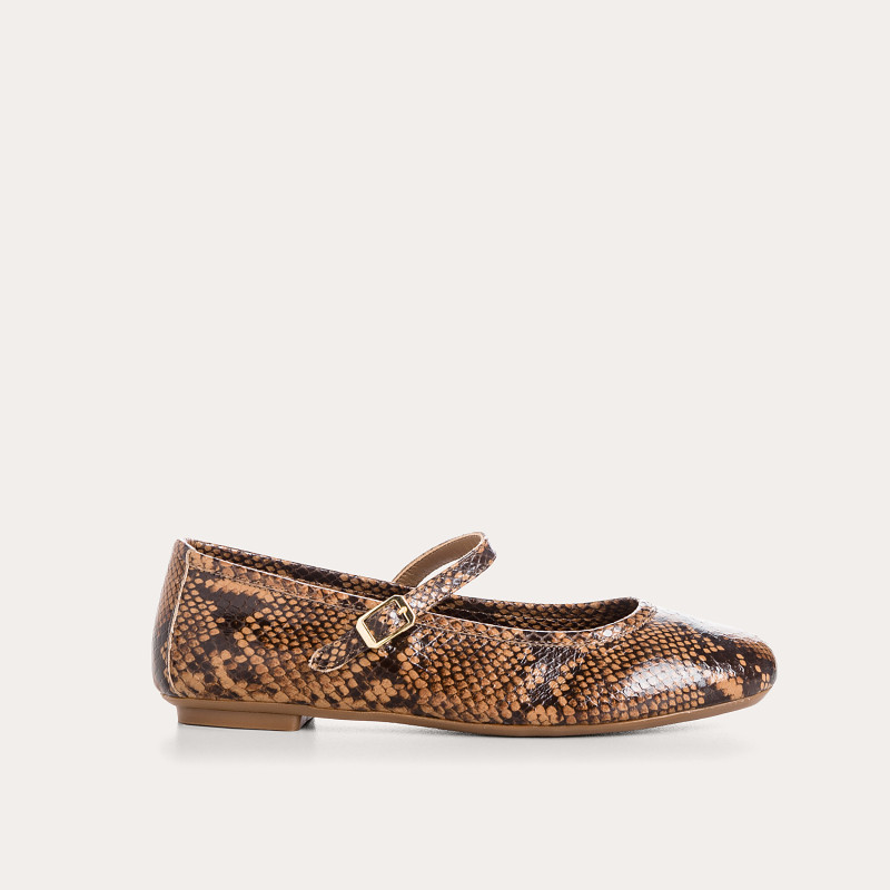 MARY JANES Honor in Leather Printed Python