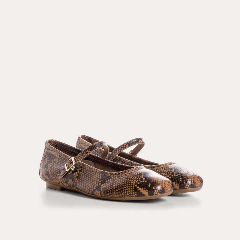 MARY JANES Honor in Leather Printed Python
