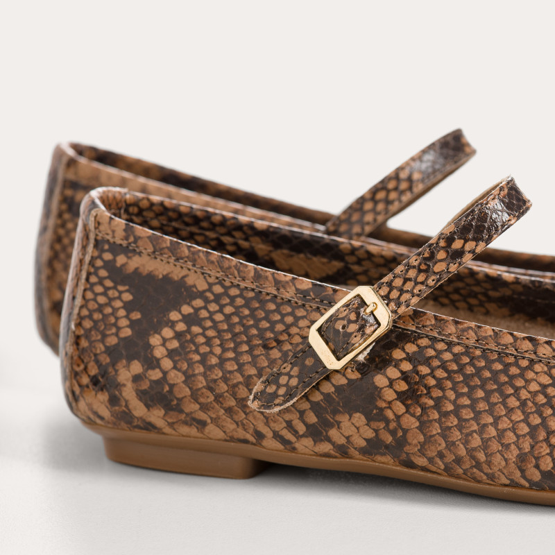 MARY JANES Honor in Leather Printed Python