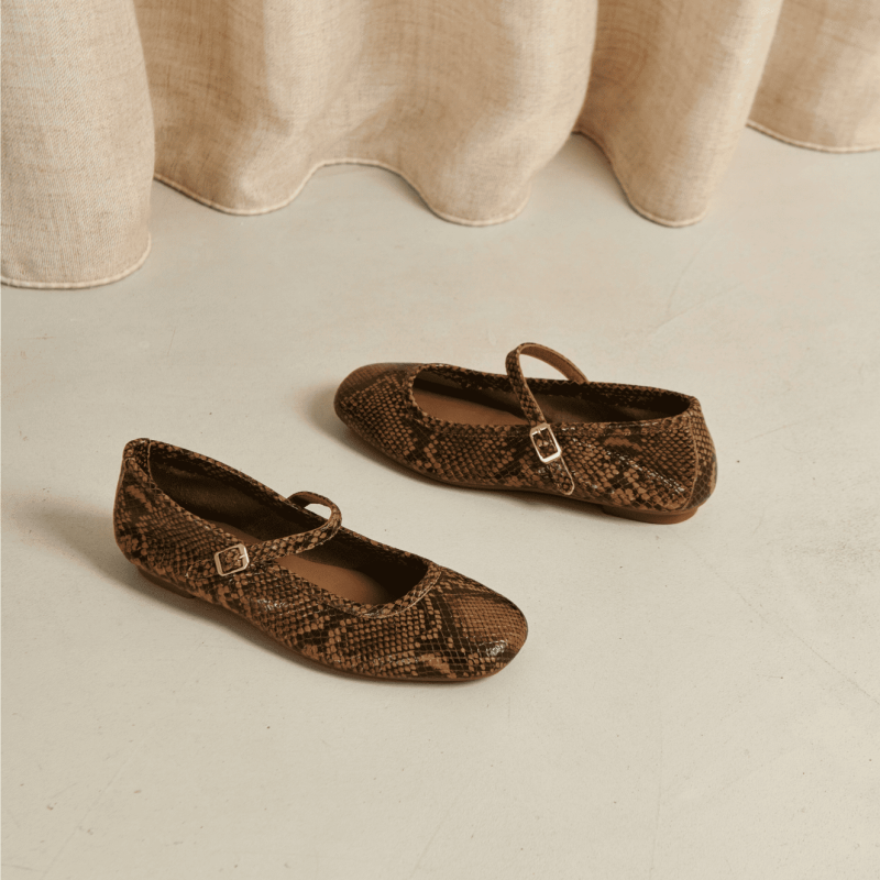 MARY JANES Honor in Leather Printed Python