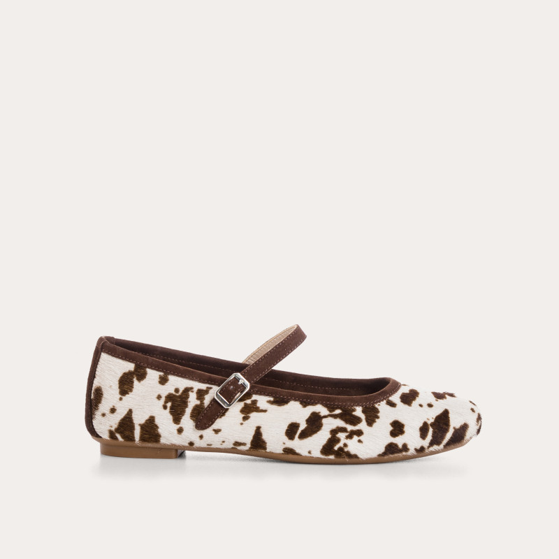 Honor women's cow print leather mary janes | Reqins