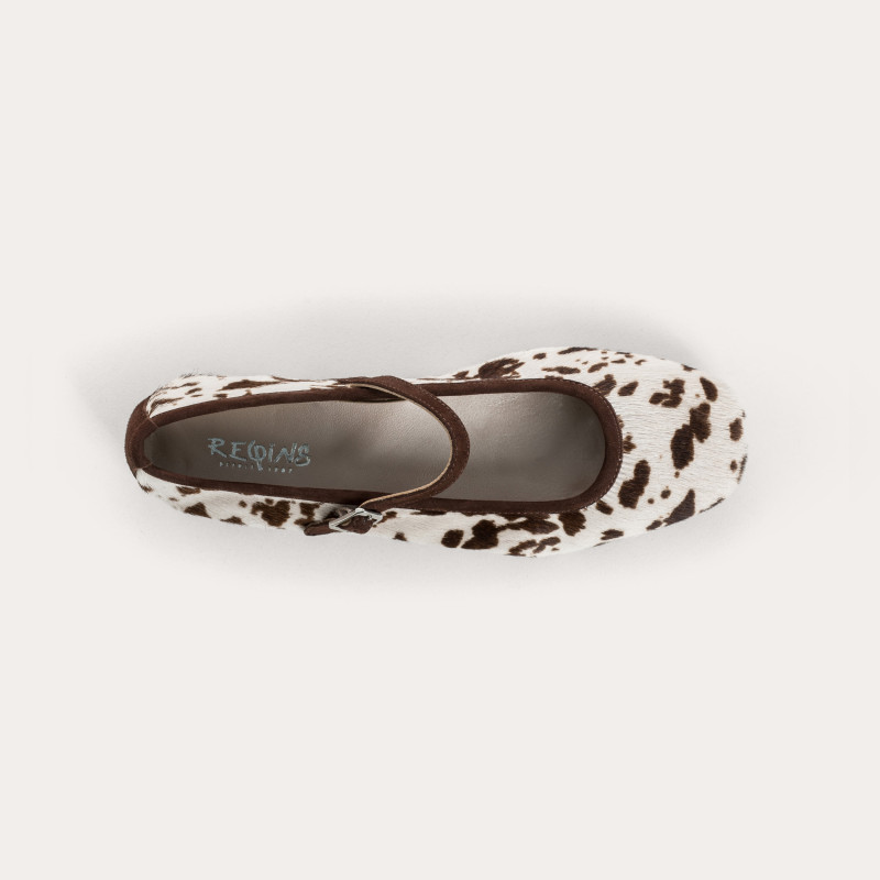 Honor women's cow print leather mary janes | Reqins