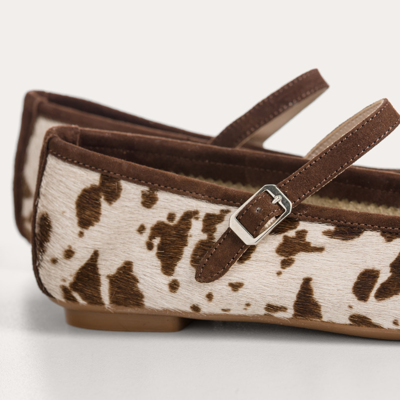 Honor women's cow print leather mary janes | Reqins