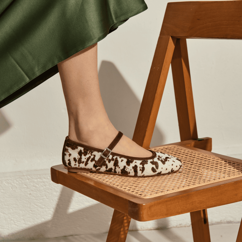 Honor women's cow print leather mary janes | Reqins