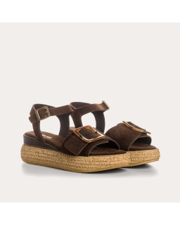 Sandales Yenari en cuir velours - Look Bohème-Chic | Reqins