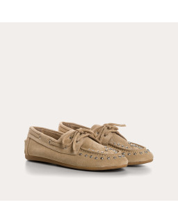 Kalea suede loafers with nails | Reqins