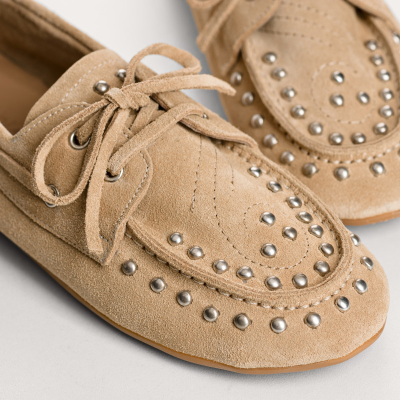 Kalea suede loafers with nails | Reqins