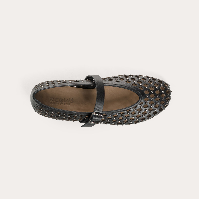 Kamia Mary Janes in braided leather - Natural elegance