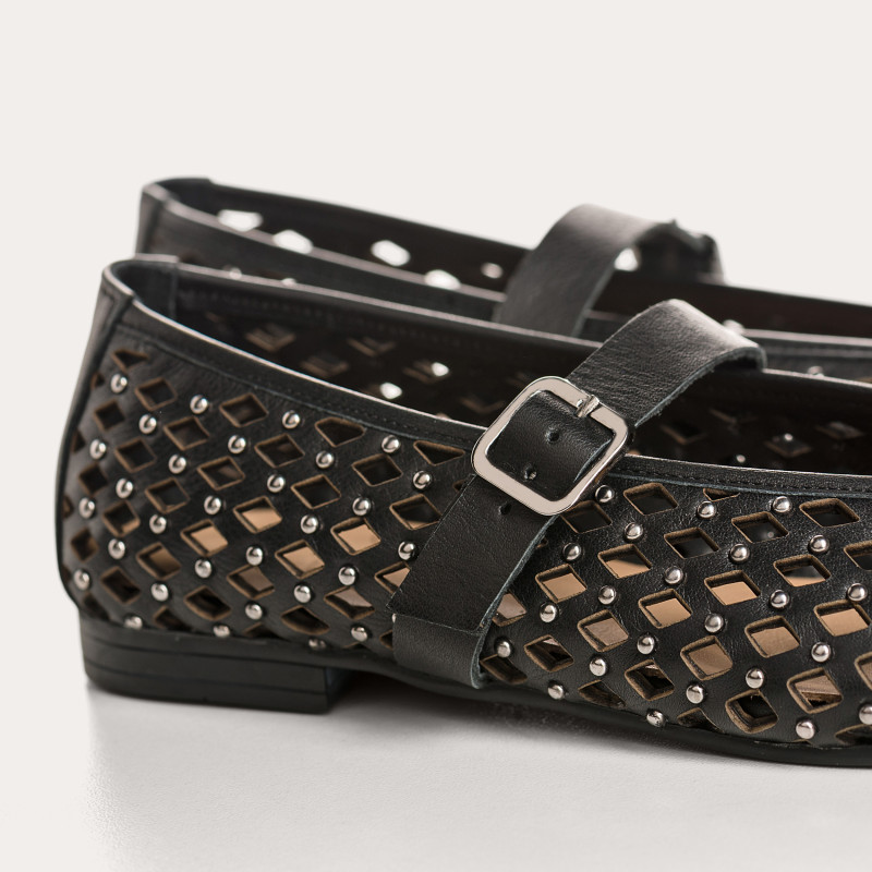 Kamia Mary Janes in braided leather - Natural elegance