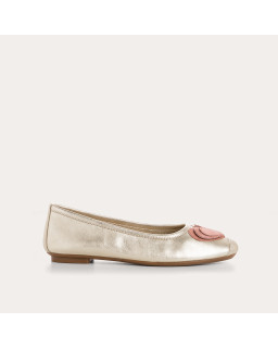 Ballerines Holove en cuir métallisé avec motif cœur | Reqins
