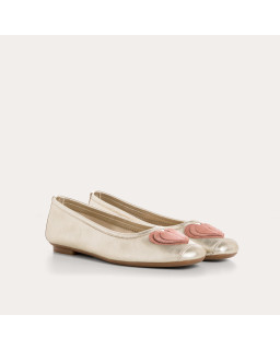 Ballerines Holove en cuir métallisé avec motif cœur | Reqins