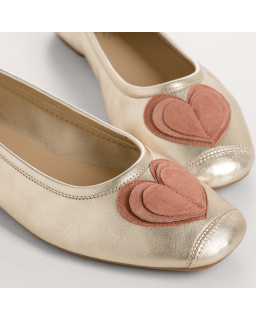 Ballerines Holove en cuir métallisé avec motif cœur | Reqins