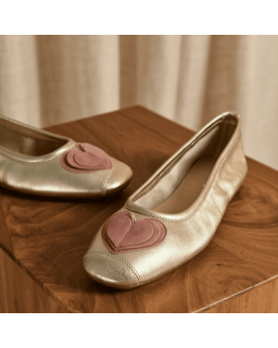 Ballerines Holove en cuir métallisé avec motif cœur | Reqins