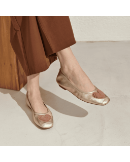 Ballerines Holove en cuir métallisé avec motif cœur | Reqins