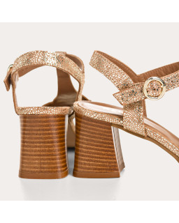 Lilith sandals in cracked metallic leather - Chic & Eclat