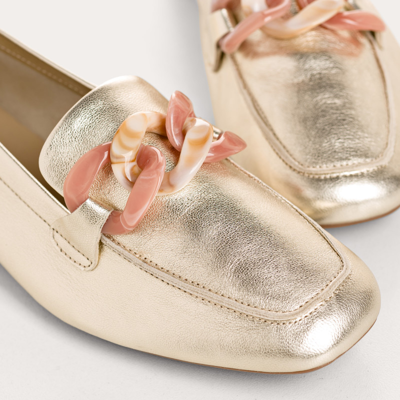 Mocassins Hanissa en cuir métallisé à nœud | Reqins