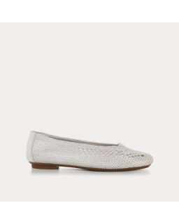 Ballerines Hanaba argent en crochet métallisé | Reqins