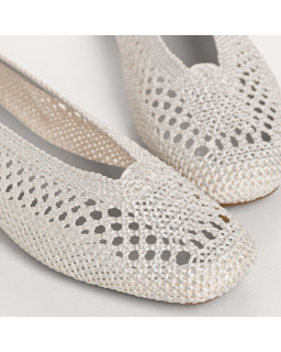 Ballerines Hanaba argent en crochet métallisé | Reqins