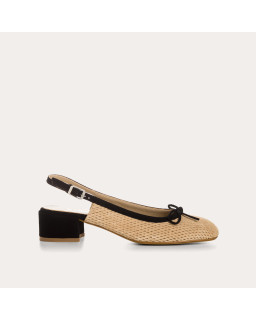 Reese leather slingback ballerinas in perforated velvety leather