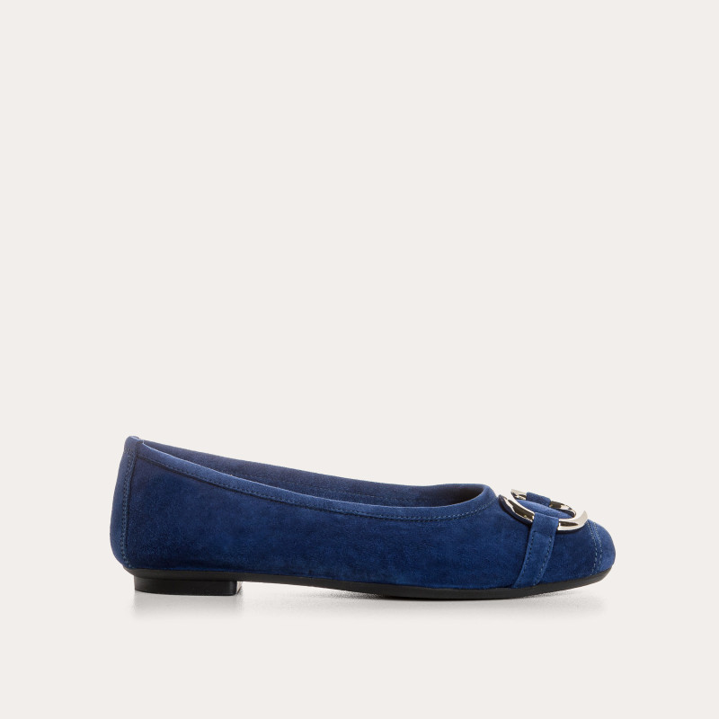 Helna suede ballerinas with round buckle