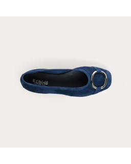 Helna suede ballerinas with round buckle
