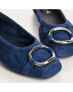 Helna suede ballerinas with round buckle