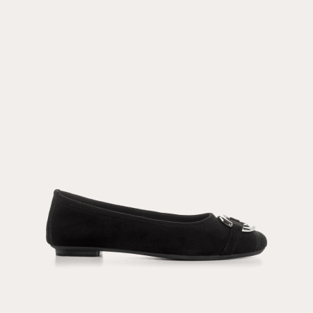 Helna suede ballerinas with round buckle