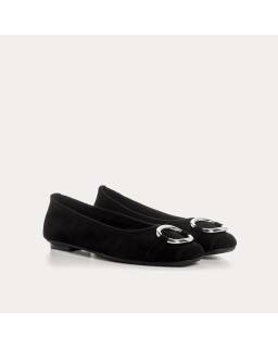 Helna suede ballerinas with round buckle