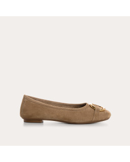 Helna suede ballerinas with round buckle