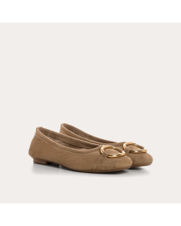 Helna suede ballerinas with round buckle