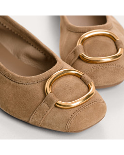 Helna suede ballerinas with round buckle