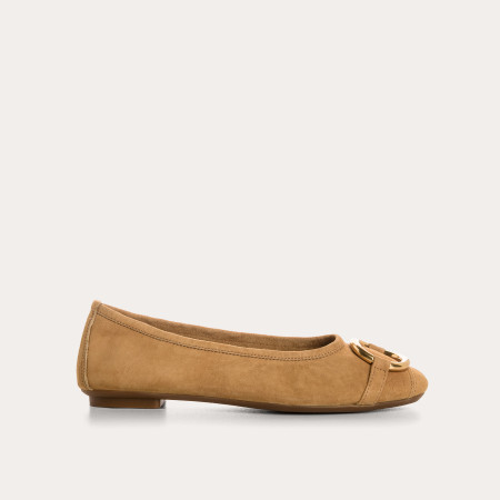 Helna suede ballerinas with round buckle
