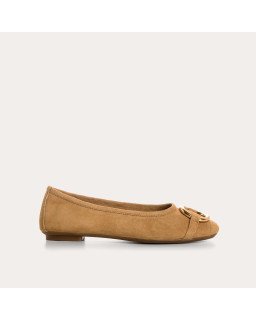Helna suede ballerinas with round buckle