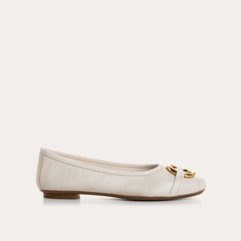 Helna smooth leather ballerinas with buckles