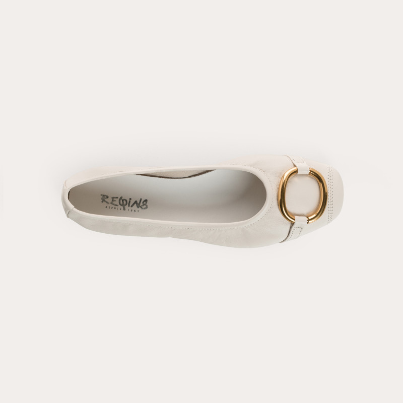 Ballerines Helna en cuir lisse à boucle | Reqins